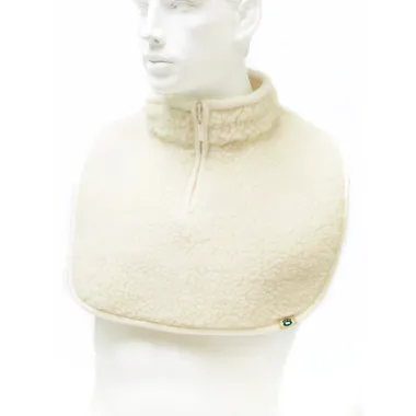 Nákrčník z ovčej vlny na zips - prírodný