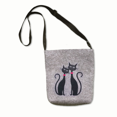 Filcová kabelka na kovový zips