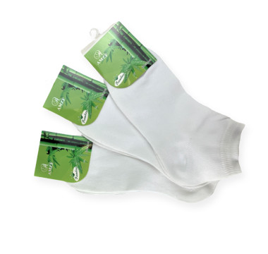 Bambusové členkové ponožky biele