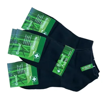 Ponožky bambusové členkové čierne 3 páry