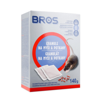 Rodenticid BROS granule na myši a potkany 7 x 20 g