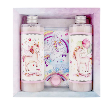 Darčekové balenie Unicorn - sprchový gél, šampón a hra
