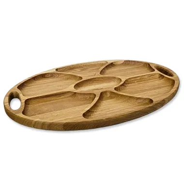 Veľká dubová oválna doštička na mäso a syry