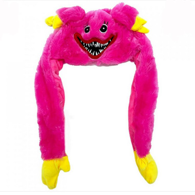 Svietiaca čiapka Huggy Wuggy ružová s pohyblivými ušami