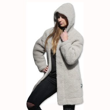 Kabát s kapucňou z ovčej vlny DIANA