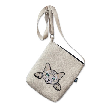 Filcová kabelka - Francúzska mačka