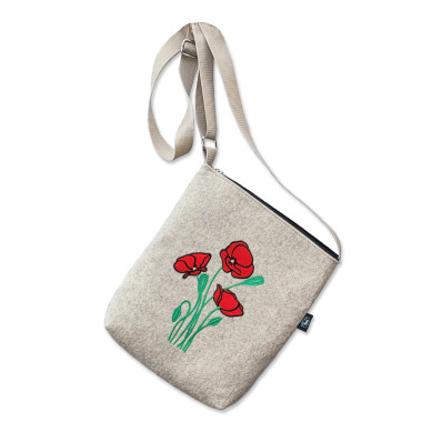 Filcová kabelka - Vlčí mak