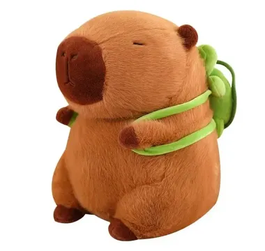 Plyšová kapybara s batohom korytnačkou 50 cm