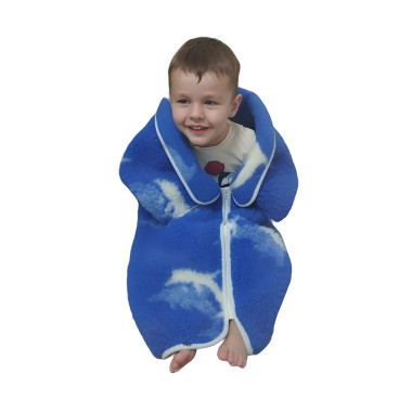  Detské TV vrece - deka z ovčej vlny s delfínmi