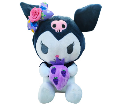 Hello Kitty plyšová KUROMI modrá s jahodou