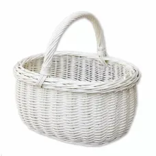 Prútený košík biely - 633