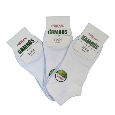 Bambusové členkové ponožky biele na Jógu