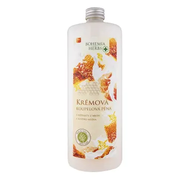 Kúpeľová pena med a kozie mlieko
