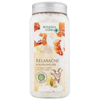 Kúpeľová soľ relaxačný med a kozie mlieko 900 g