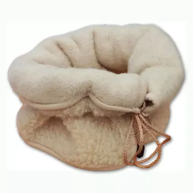 Nákrčník z ovčej vlny na gombíky - béžový