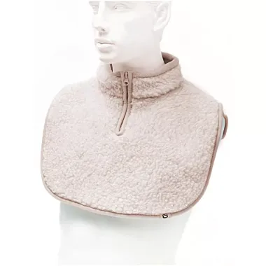 Nákrčník z ovčej vlny na zips - béžový