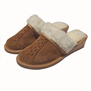 Dámske šľapky na kline korkové