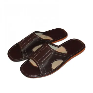 Pánske kožené domáce šľapky