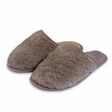 Vlnené šľapky béžové