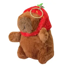 Plyšová kapybara s kapucňou jahoda 10 cm