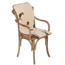 Podsedák s opierkou z ovčej vlny vzorovaný – 95 × 43 cm