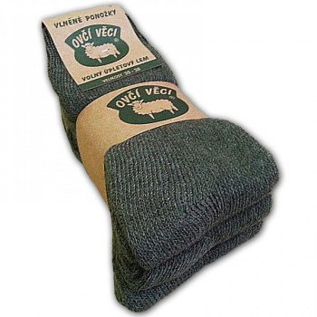 Ponožky z ovčej vlny - zelené - sada 3 ks