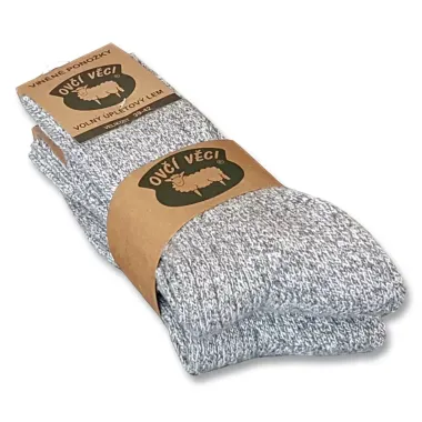 Ponožky z ovčej vlny Sivé 2 páry