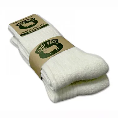 Vlnené ponožky biele 2 páry