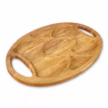 Dubová oválna servírovacia doštička na mäso a syry