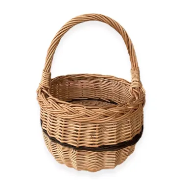 Prútený košík prírodný - malý okrúhly