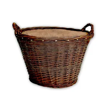Prútený košík na drevo okrúhly