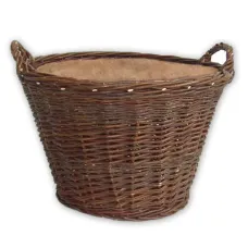 Prútený kôš na drevo okrúhly s jutou Ø 60 cm