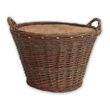 Prútený košík na drevo okrúhly