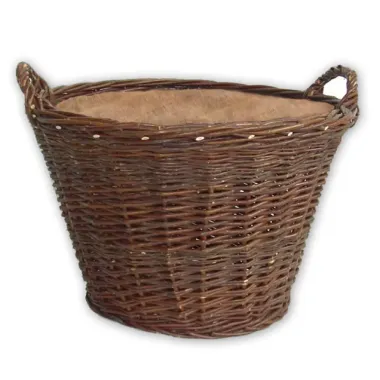 Prútený košík na drevo okrúhly