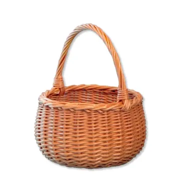 Prútený košík prírodný - malý okrúhly
