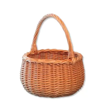 Prútený košík prírodný - malý okrúhly
