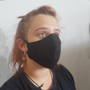 Bavlnená ochranná rúška dvojvrstvová ČIERNA