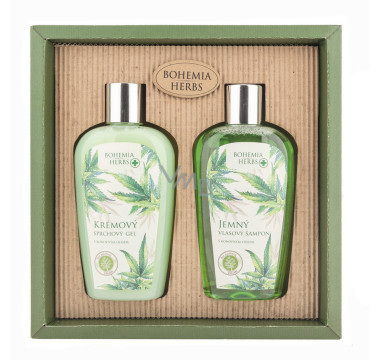 Darčeková kozmetická sada - gél 250 ml a šampón 250 ml - konope