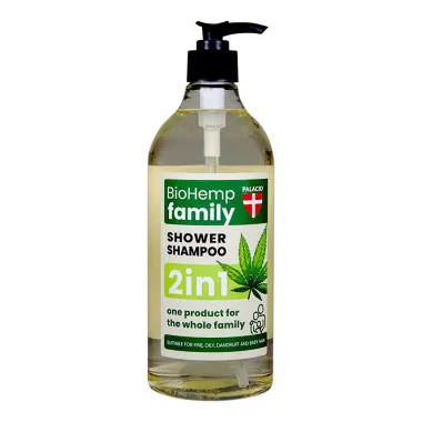 BioHemp sprchový šampón pre celú rodinu 2v1