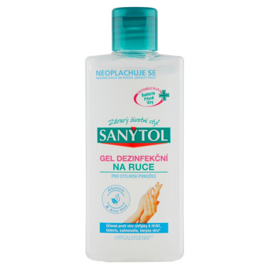 Sanytol dezinfekčný gél Allantoin & Aloe Vera pre citlivú pokožku75 ml