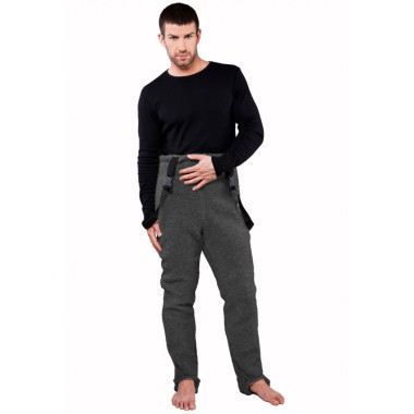 Spodky z ovčej vlny s trakmi Grafit