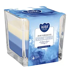 Vonná sviečka v skle - trojfarebná -  Anti Tobacco 170 g