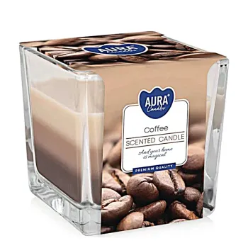 Trojfarebná vonná sviečka v skle - Coffe 170 g
