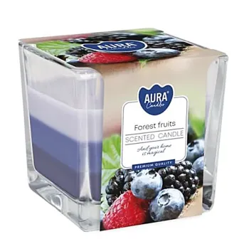 Trojfarebná vonná sviečka v skle - Forest Fruits 170 g