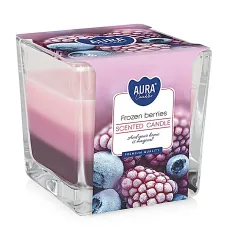 Trojfarebná vonná sviečka v skle - Frozen Berries 170 g