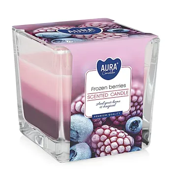 Trojfarebná vonná sviečka v skle - Frozen Berries 170 g