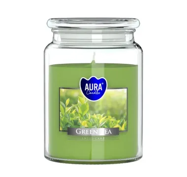 Vonná sviečka v skle s viekom zelený čaj