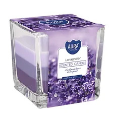 Trojfarebná vonná sviečka v skle - Lavender 170 g