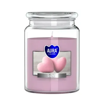 Vonná sviečka v skle s viečkom LOVE 500 g
