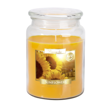 Vonná sviečka v skle s vôňou slnečníc